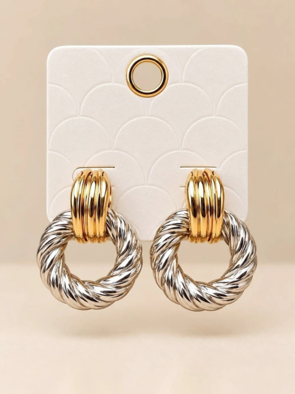 Two-Tone Twisted Hoop Earrings Like New